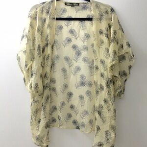 Winter Kate Sheer Cream and Black Silk Kimono